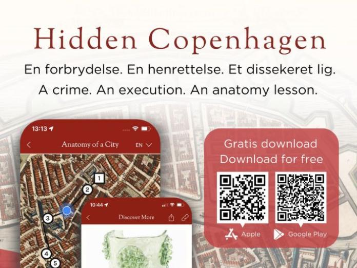 Grafik med QR-koder til Hidden Copenhagens app