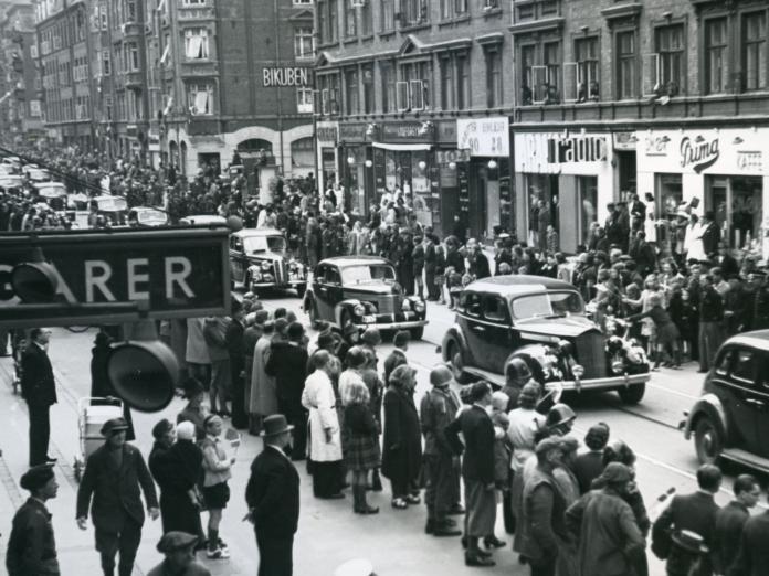 Montgomerys besøg i København, befrielsen, 1945, København, sort / hvid