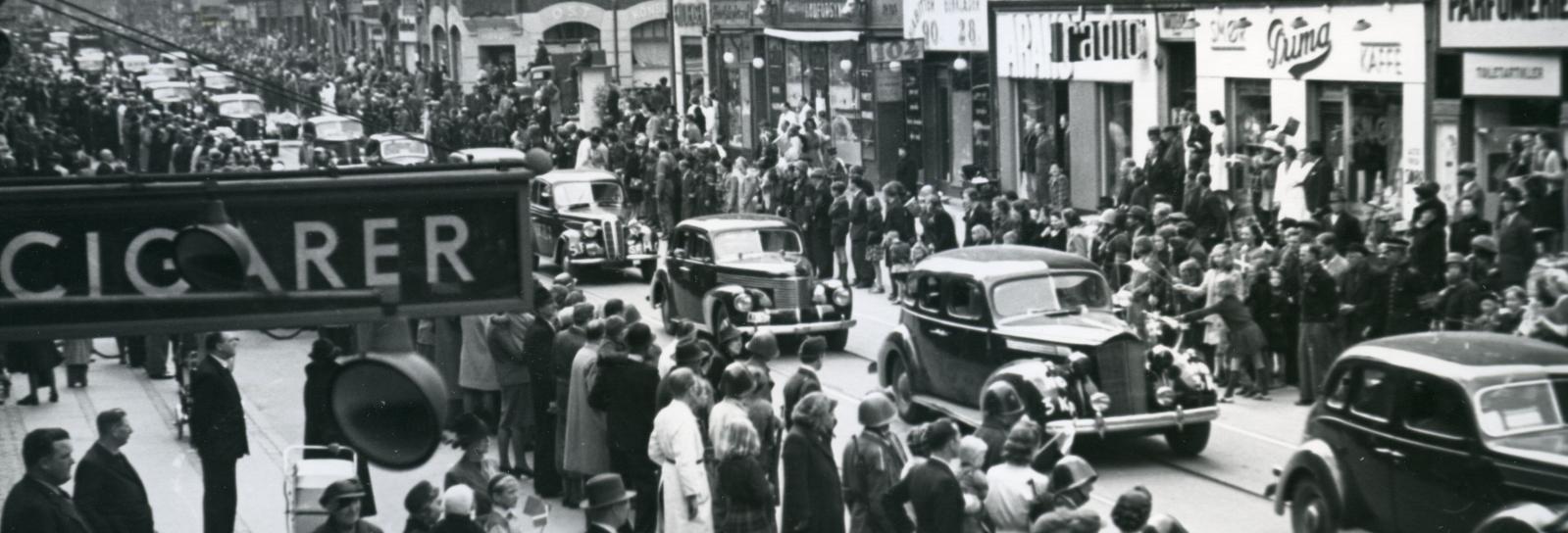 Montgomerys besøg i København, befrielsen, 1945, København, sort / hvid